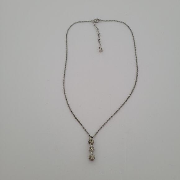 Nina Ricci Rhodium Plated Pendant with Swarovski Crystals - 16-18" length - Picture 2 of 6